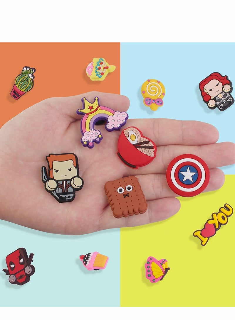 كاست ويف Shoe Decoration Charms, Random Different Charm for Crocs Charm for Hole Hole Shoe Buckle Party Favors ​Mini Charm Bracelet Wristband for Men Women Kid 100 Pcs - Image 3