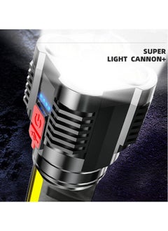 Generic SYOSI Super Bright LED Flashlight, Outdoor Heavy Duty Flashlight with 4 Modes and 5 Wicks, for Emergency, Camping, Hiking, Adventure, Fishing, IPX4 Waterproof, Large Capacity Rechargeable  - Image 3