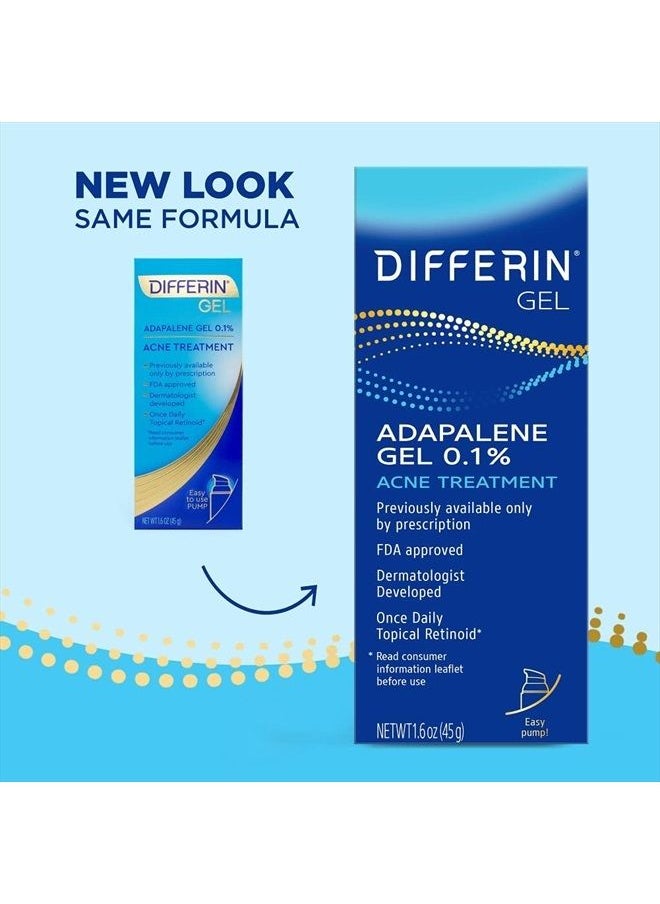 differin Acne Treatment Gel, 90 Day Supply, Retinoid Treatment for Face with 0.1% Adapalene, Gentle Skin Care for Acne Prone Sensitive Skin, 45g Pump (Packaging May Vary)  - Image 2