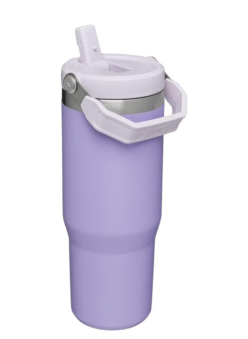STANLEY IceFlow 30 oz Stainless Steel Tumbler with Leak-Resistant Flip Straw - Vacuum Insulated Water Bottle for Home, Office, or Car, Keeps Drinks Cold for 12 Hours, Lavender Color