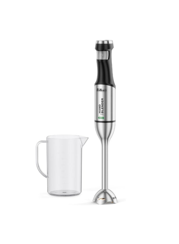 Feller Germany Hand Blender, 1000 W, Smart Speed Control, 4-finned Titanium Coated Blade, Stainless Steel Body, Extra Long Head for Deep Mixing, HB1000 Eco,2Y Guarantee-UAE Version - Image 1