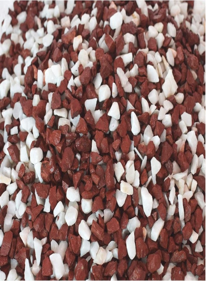 Samariya Decorative Stones Marble Chips Pebble Stones for Aquarium Home Garden Indoor & Outdoor Decoration, Chips ETC (White & Brown) (2 Kg) - Image 1