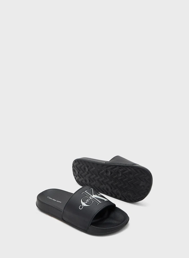 Calvin Klein Jeans Youth Logo Slides