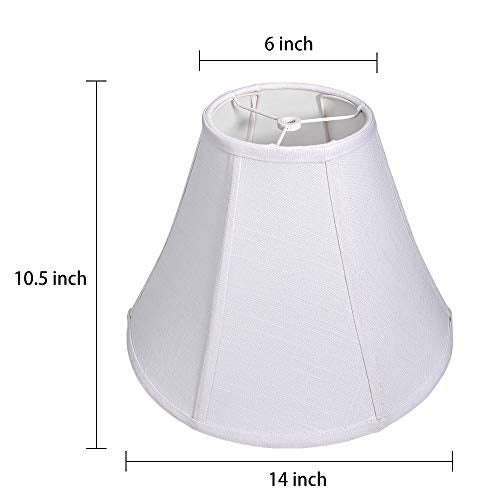 TOOTOO STAR Double White Lamp Shade Set of 2, Large Bell Lampshade for Floor Light and Table Lamp 6x14x10 inch, DIY Fabric Natural Linen Hand Crafted, Spider (White, 6x14x10 inch) - Image 2