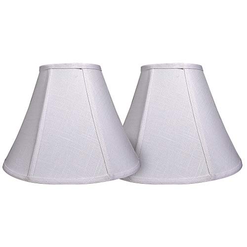 TOOTOO STAR Double White Lamp Shade Set of 2, Large Bell Lampshade for Floor Light and Table Lamp 6x14x10 inch, DIY Fabric Natural Linen Hand Crafted, Spider (White, 6x14x10 inch) - Image 1