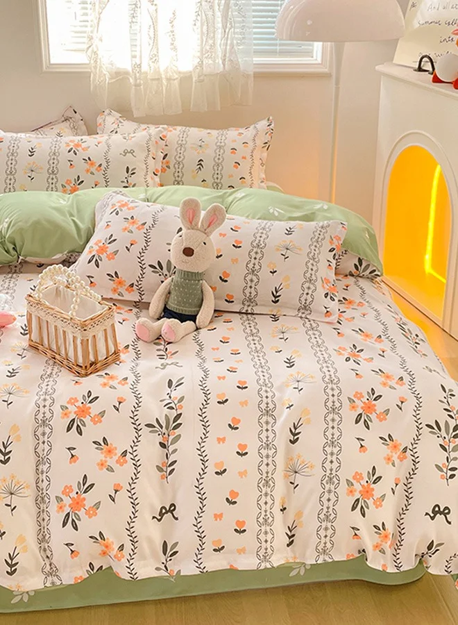 شاربدو 4-Piece Set Bedding Modal Quilt Cover Set with 1 Quilt Cover 1 Sheet and 2 Pillowcases 2m Bed (200x230cm)