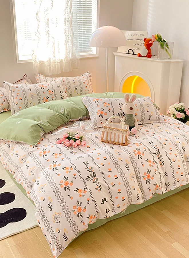 شاربدو 4-Piece Set Bedding Modal Quilt Cover Set with 1 Quilt Cover 1 Sheet and 2 Pillowcases 2m Bed (200x230cm)