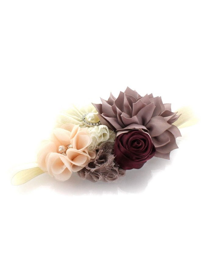 My Lello - My Lello Baby Headband Shabby Fabric Flower Cluster Stretchy Elastic Vintage Mix - Image 1