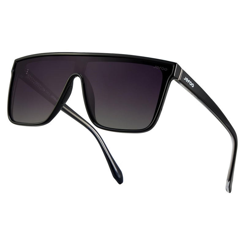 Jefoo Polarized Square Sunglasses for Women Men Oversized Fashion Siamese Lens Style Flat Top Shield Shades UV Protection - Image 1