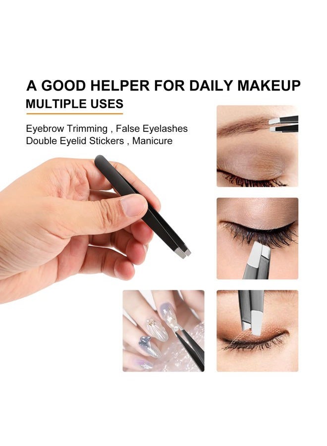 SetSail Tweezers, Eyebrow Tweezers for Women 4 In 1 Stainless Steel Tweezers Precision with Case Professional Eyelash Tweezers Set for Men Hair Removal Kit - Image 5
