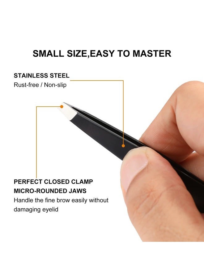 SetSail Tweezers, Eyebrow Tweezers for Women 4 In 1 Stainless Steel Tweezers Precision with Case Professional Eyelash Tweezers Set for Men Hair Removal Kit - Image 3