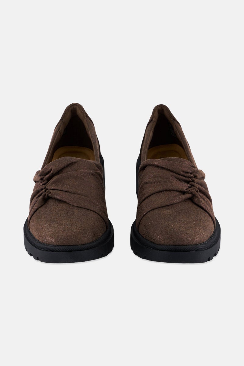 clarks Women Standard Calla Style Slip On Loafer Shoes, Deep Bronze - Image 4