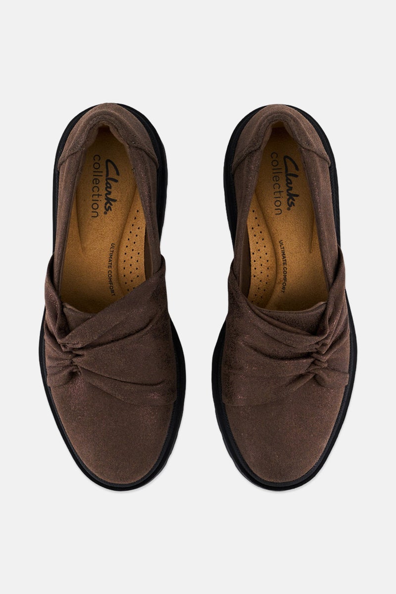 clarks Women Standard Calla Style Slip On Loafer Shoes, Deep Bronze - Image 3