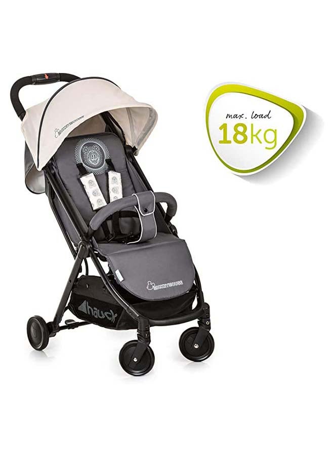 Hauck Disney Swift Plus Travel Stroller – Ultra-Lightweight, 6.7 kg Folded, One-Hand Fold, Fully Reclining Seat, Large Storage Basket – Mickey Cool Vibes, Grey - Image 2