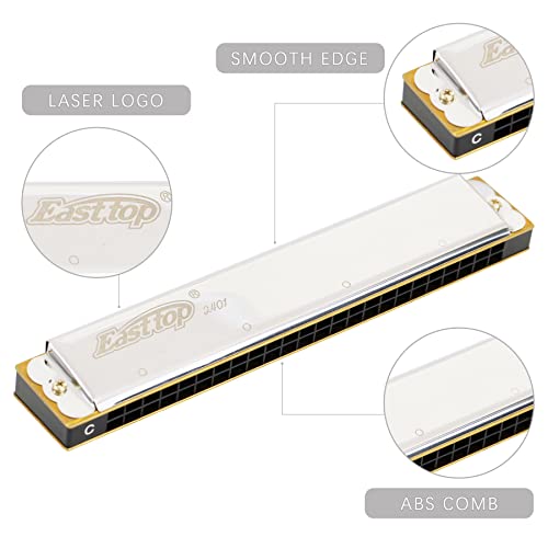 East top 24 Holes Junior Harmonica Key of C, Tremolo Mouth Organ Harmonica For Adults, Beginners, Professionals and Students T2401 - Image 2