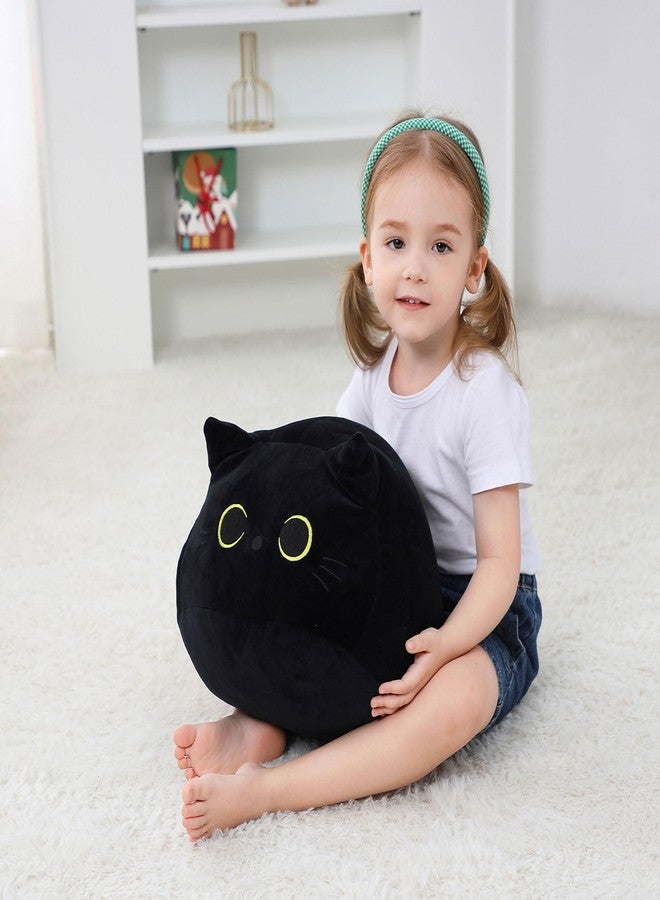OurHonor 3D Black Cat Plush16in, Black Cat Stuffed Animal Plushies, Soft Cute Cat Pillow Doll Toy Kawaii Room Decor Gifts for Kids, Boys, Girls - Image 3