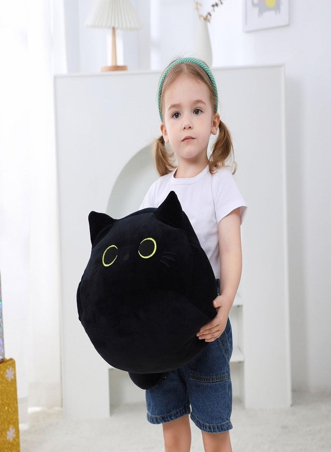 OurHonor 3D Black Cat Plush16in, Black Cat Stuffed Animal Plushies, Soft Cute Cat Pillow Doll Toy Kawaii Room Decor Gifts for Kids, Boys, Girls - Image 2