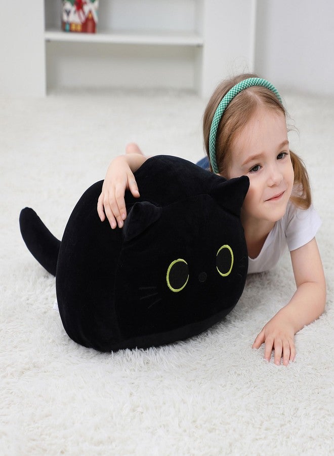 OurHonor 3D Black Cat Plush16in, Black Cat Stuffed Animal Plushies, Soft Cute Cat Pillow Doll Toy Kawaii Room Decor Gifts for Kids, Boys, Girls - Image 4