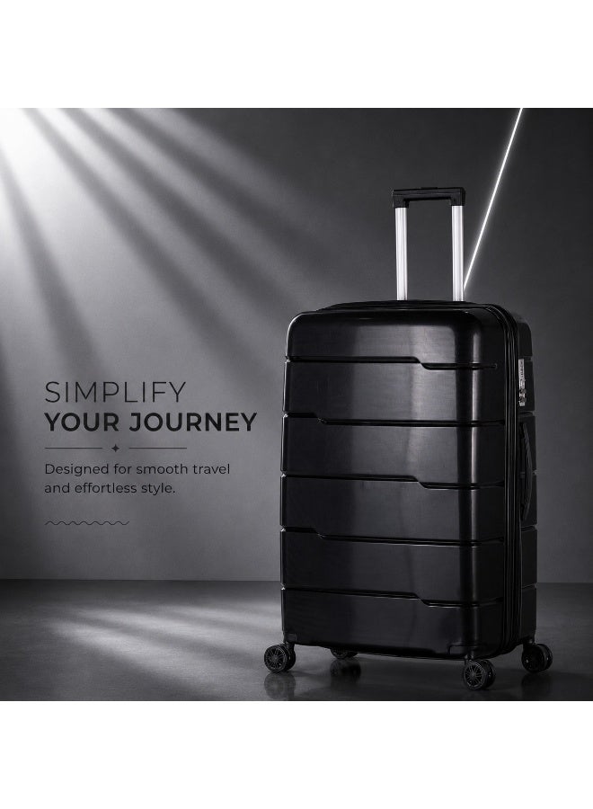 Spinner 80cm Travel Suitcase, Large Wheeled Trolley Bag with ample space for long trips and comfortable travel - Image 1