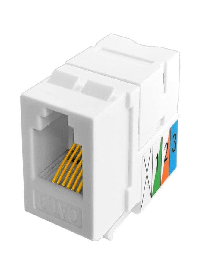 NECABLES 5Pack CAT3 Telephone Keystone Jack Phone Keystone Jack Punch Down Type 110 IDC to RJ11/RJ12 6P6C Female White - Image 4
