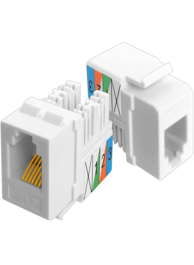 NECABLES 5Pack CAT3 Telephone Keystone Jack Phone Keystone Jack Punch Down Type 110 IDC to RJ11/RJ12 6P6C Female White - Image 2