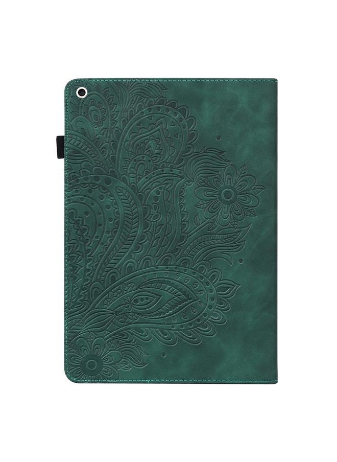erorex - Case For iPad 10.2 2021 / 2020 / 2019 Peacock Embossed Pattern TPU + PU Horizontal Flip Leather Case with Holder & Card Slots & Wallet & Sleep / Wake-up Function - Image 1