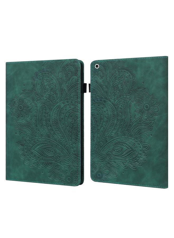 erorex - Case For iPad 10.2 2021 / 2020 / 2019 Peacock Embossed Pattern TPU + PU Horizontal Flip Leather Case with Holder & Card Slots & Wallet & Sleep / Wake-up Function - Image 1
