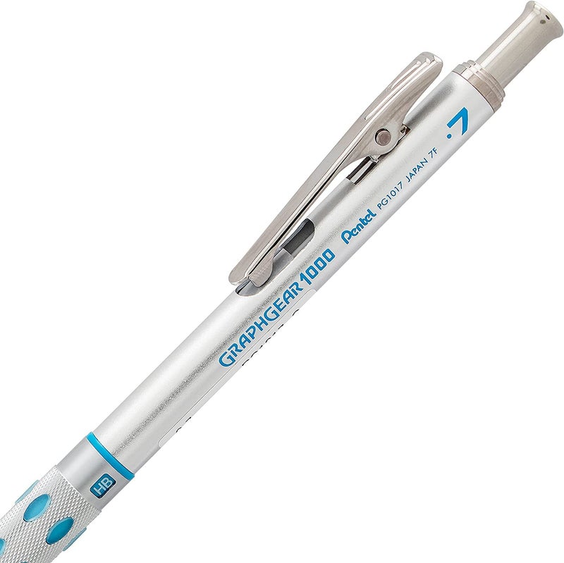 Pentel Graph Gear Mechanical Pencil 1000 - Automatic Drafting Pencil - 0.7mm Lead Size - Blue Barrel - Includes Lead Refills & Eraser - Image 5