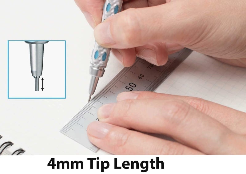 Pentel Graph Gear Mechanical Pencil 1000 - Automatic Drafting Pencil - 0.7mm Lead Size - Blue Barrel - Includes Lead Refills & Eraser - Image 3