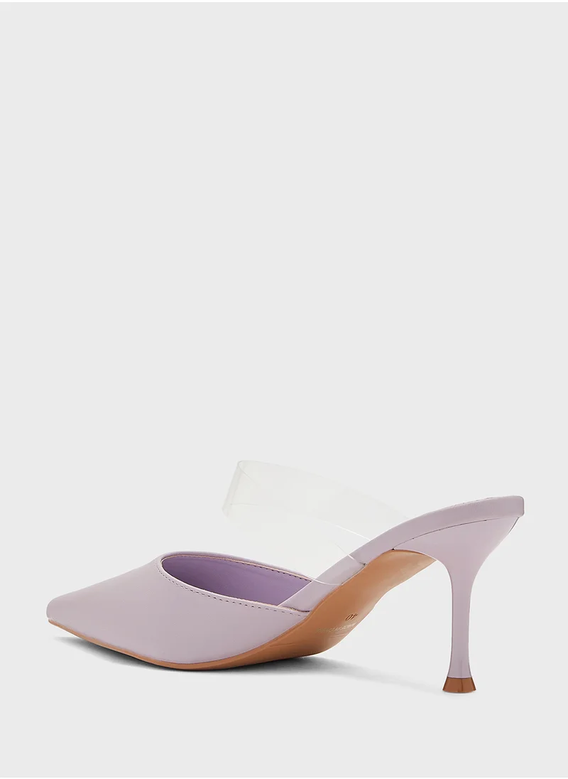 ELLA Transluscent Strap Pointy Pump
