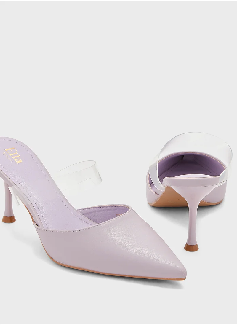 ELLA Transluscent Strap Pointy Pump