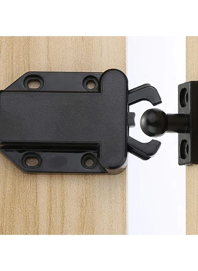 White Push to Open Cabinet Latch 2pcs Self Locking Device for Drawer Cupboard Door - Image 2