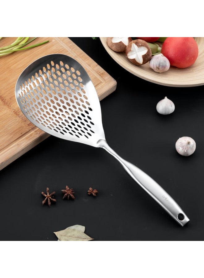 Onlycook Onlycook 304 Stainless Steel Strainer, Large Dumpling Skimmer, Deep-frying Filter, Kitchen Slotted Spoon, Thickened Long-handled Large Ladle  - Image 1