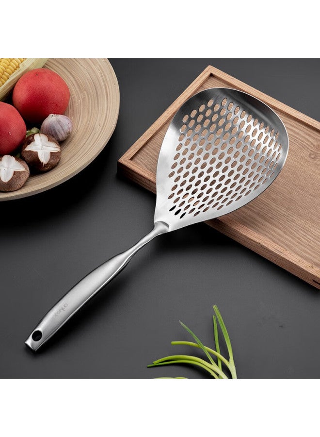 Onlycook Onlycook 304 Stainless Steel Strainer, Large Dumpling Skimmer, Deep-frying Filter, Kitchen Slotted Spoon, Thickened Long-handled Large Ladle  - Image 2