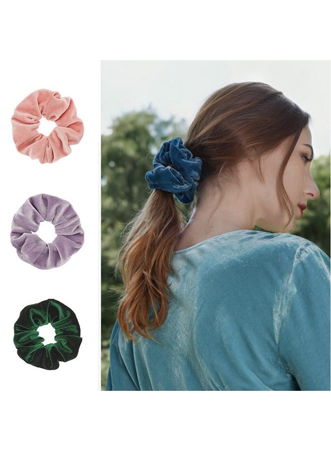 Yanwenx 60 Pcs Scrunchies Soft Velvet Scrunchies and Satin Hair Scrunchies for Girls Silk Elastic Hair Ties Scrunchies for Women Hair Accessories with Gift Bag - Image 3