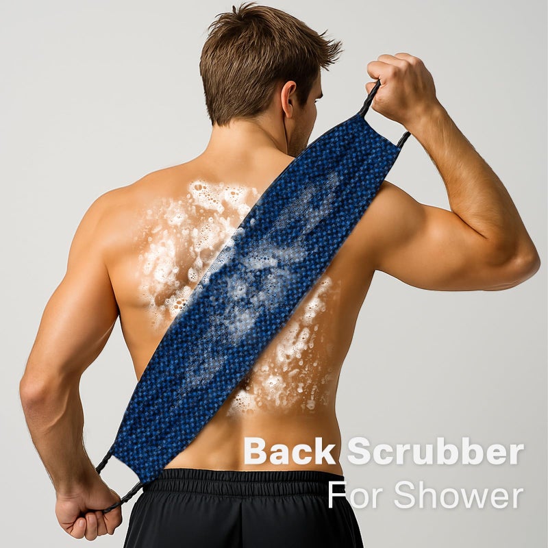 Yiclick Dual-Textured Exfoliating Washcloth Towel - Back Scrubber for Use in Shower Bath, Exfoliating Body Scrubber Exfoliator, Japanese Exfoliate Loofah Lufa Sponge Wash Cloth for Women Men - Image 3