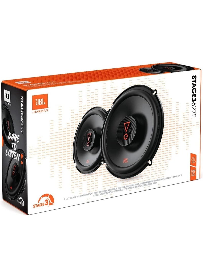 جي بي إل طقم سماعات سيارة Stage3 627F ثنائي الاتجاه، 6.3 بوصة - مكبر صوت هارمان كاردون 225 واط - نظام ستيريو هاي فاي كبير للسيارات من قطعتين - 160 مم - Image 3