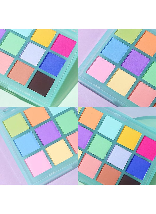 15 Colorful Matte Makeup Eyeshadow Palette, 15 Shades Vibrant MACARON Pastel Eye Shadow Pallet, High Pigmented Blendable Rainbow Make Up Plattet Kit - Mint Candy