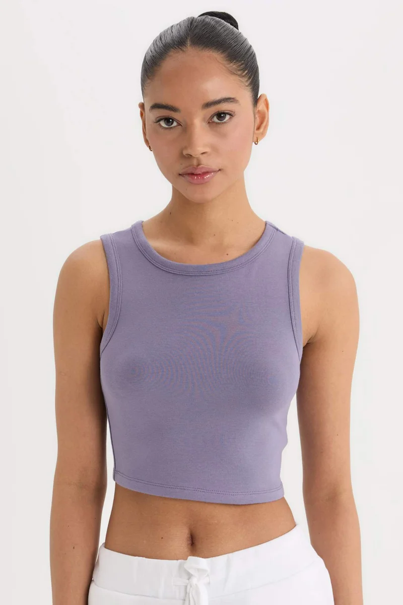 ديفاكتو DeFactoFit Standard Fit Crew Neck Modal Sports Tank Top