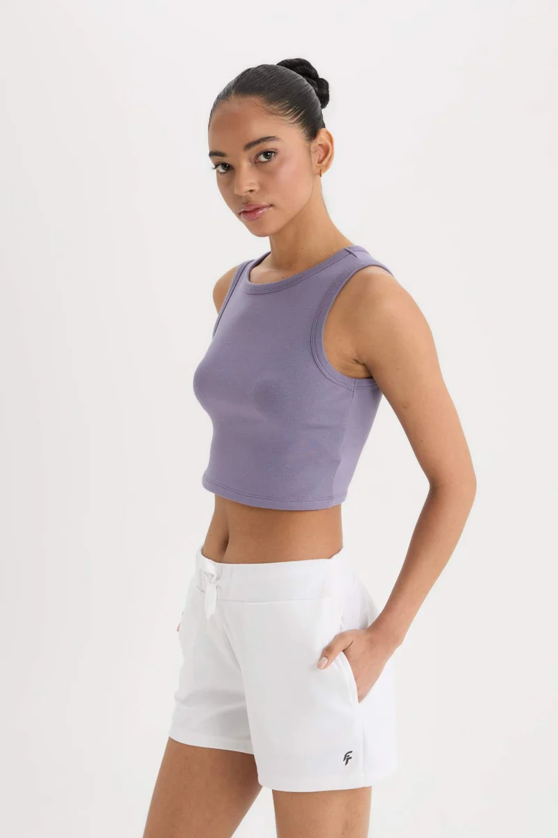 Defacto  DeFactoFit Standard Fit Crew Neck Modal Sports Tank Top for Women | Best Price UAE