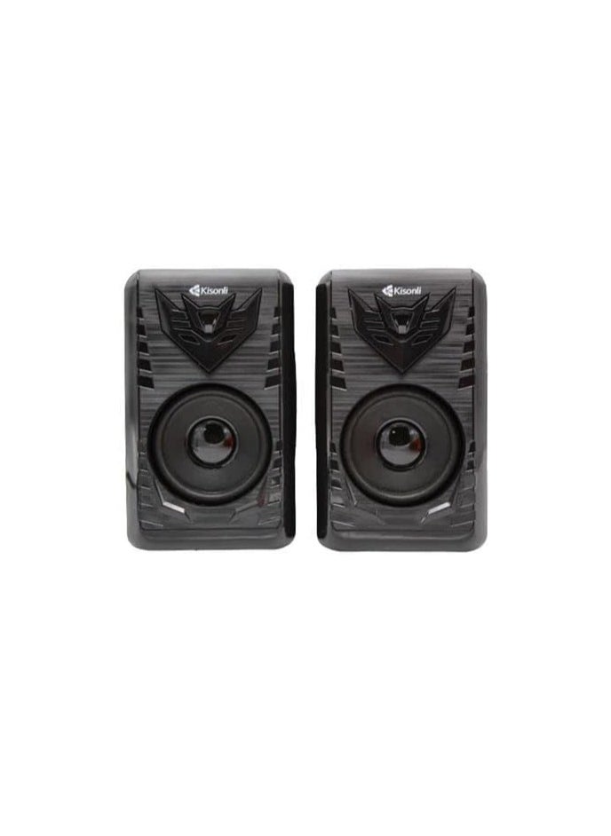 Kisonli - KISONLI T008A USB + AUX 3.5MM Speaker for Computer, LAPTOP 3 WATT PER SPEAKER  WITH MODERN ERGONOMIC DESIGN PERFECT FOR YOUR COMPUTER  SETUP - Image 1