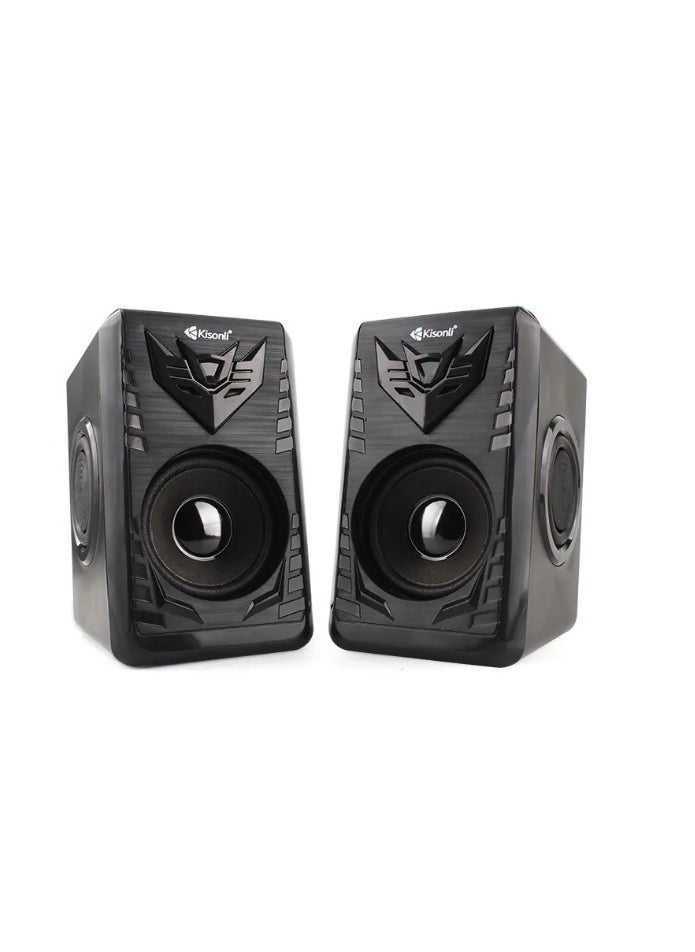 Kisonli - KISONLI T008A USB + AUX 3.5MM Speaker for Computer, LAPTOP 3 WATT PER SPEAKER  WITH MODERN ERGONOMIC DESIGN PERFECT FOR YOUR COMPUTER  SETUP - Image 1