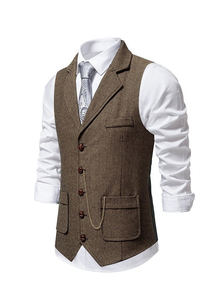 KUYING New Retro Lapel Suit Vest  - Image 2