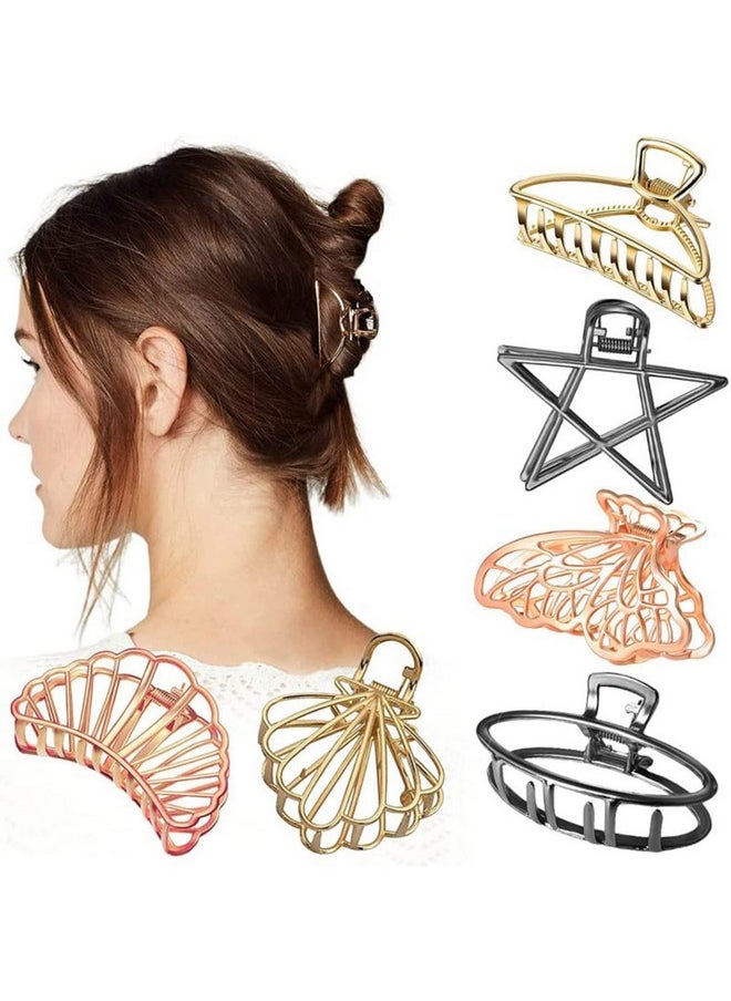BIRDWARE - Big Size Hair Clips Clutcher For Women Claws For Girls Imported Rubber Acrylic Material Stone Butterfly Hair Clips For Women | Hair Clutchers (6 Pc Metal) - Image 1