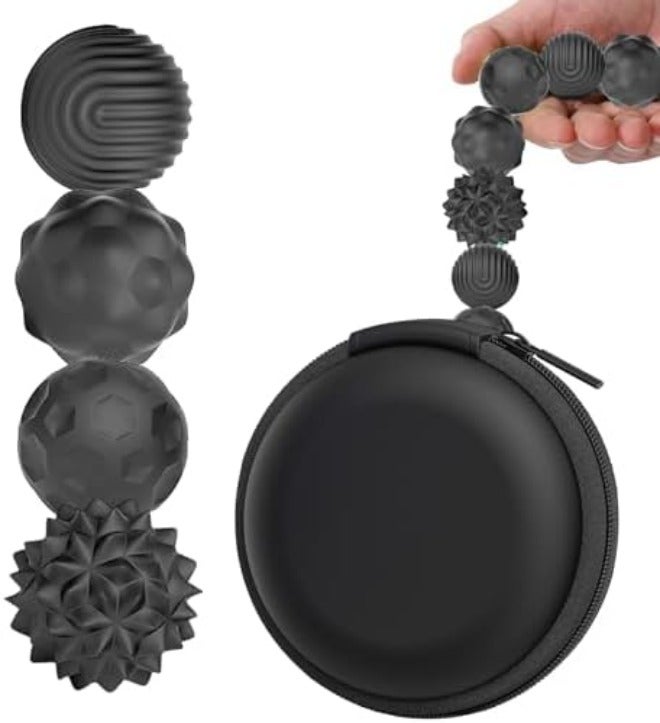 BUSOHA Silicone Fidget Balls - 4 Pack Fidget Toys Adults Sensory Toys Stress Balls for Adults Teens Gifts for Calming,Autism and ADHD  Office
