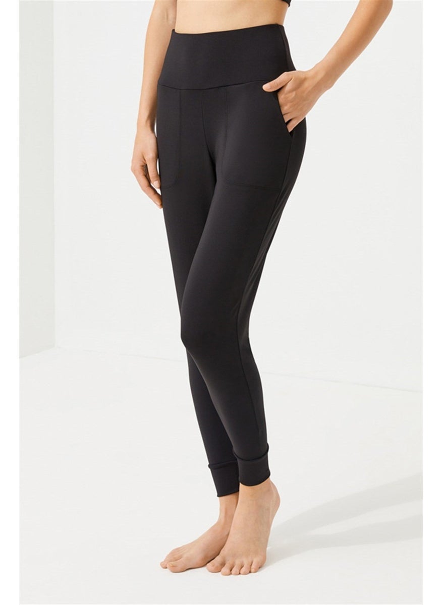 COTTONHILL - Black High Waist Double Pocket Women's Jogger Sweatpants - Image 1