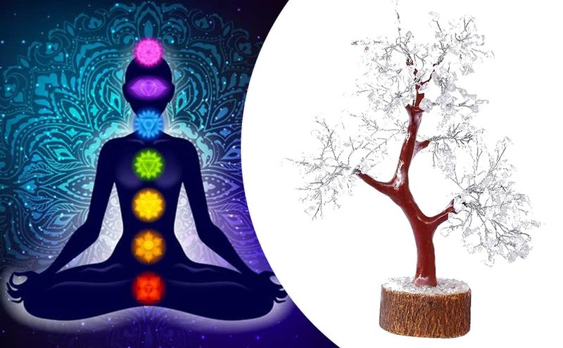 DHYANARSH Reiki Healing Gemstone Tree, Standard - Multicolor - Home Decor - Metaphysical (sphatik Rock Crystal) - Image 2