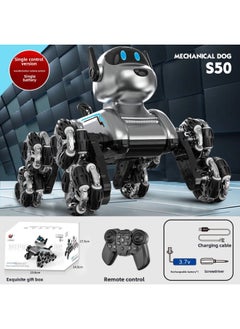 Generic Mechanical Dog Eight-wheel Stunt Remote Control Toy Children Gesture Induction Climbing Deformation Electric Intelligent Robot Dog-Color:Eight-wheel Stunt Mechanical Dog (single Remote Control)-Specifications:Dual Battery Version (two Body Batteries)  - Image 1