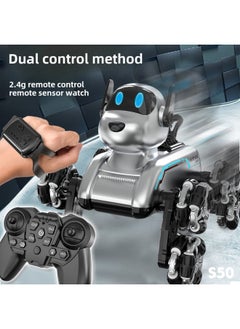 Generic Mechanical Dog Eight-wheel Stunt Remote Control Toy Children Gesture Induction Climbing Deformation Electric Intelligent Robot Dog-Color:Eight-wheel Stunt Mechanical Dog (single Remote Control)-Specifications:Dual Battery Version (two Body Batteries)  - Image 2