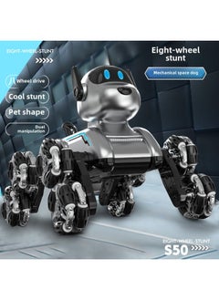 Generic Mechanical Dog Eight-wheel Stunt Remote Control Toy Children Gesture Induction Climbing Deformation Electric Intelligent Robot Dog-Color:Eight-wheel Stunt Mechanical Dog (single Remote Control)-Specifications:Dual Battery Version (two Body Batteries)  - Image 3
